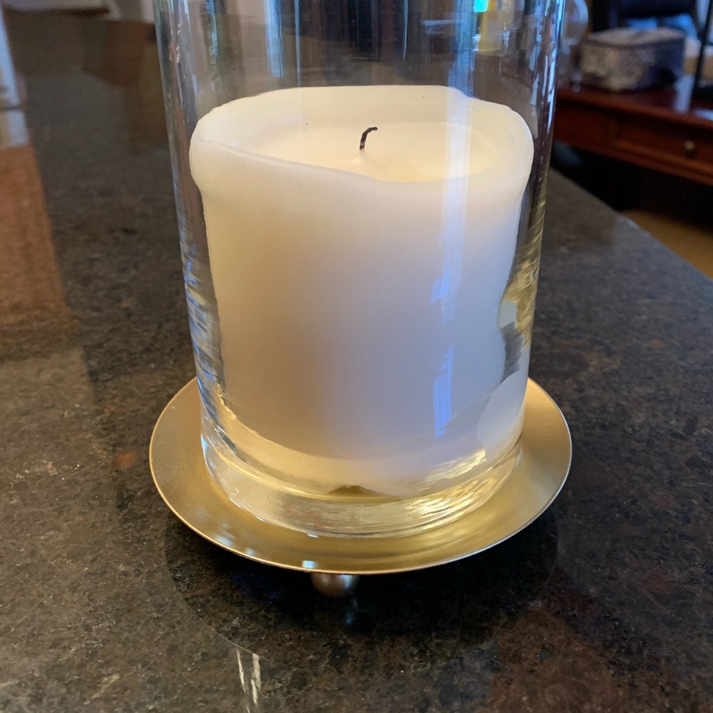 🕯 (6) Gold Metallic CANDLE PLATES - (cylinder w/candle not included) WEDDING!!
